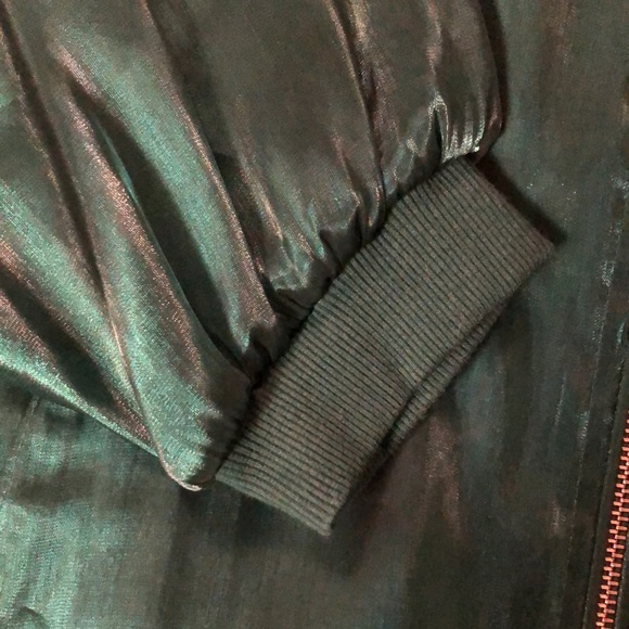 Zara shiny emerald green, transparent, disco style jacket with full sleeves - Picture 13 of 14